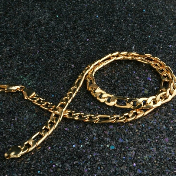 🆕️ FINAL SALE 50% OFF TODAY 18k Gold Plated Figaro Men's 8mm Chain - Picture 4 of 7